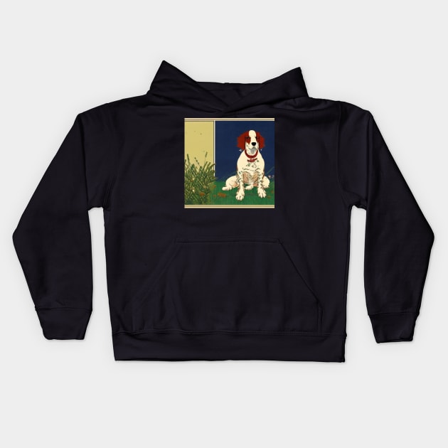 Welsh Springer Spaniel Dog in Nature Kids Hoodie by Mochabonk